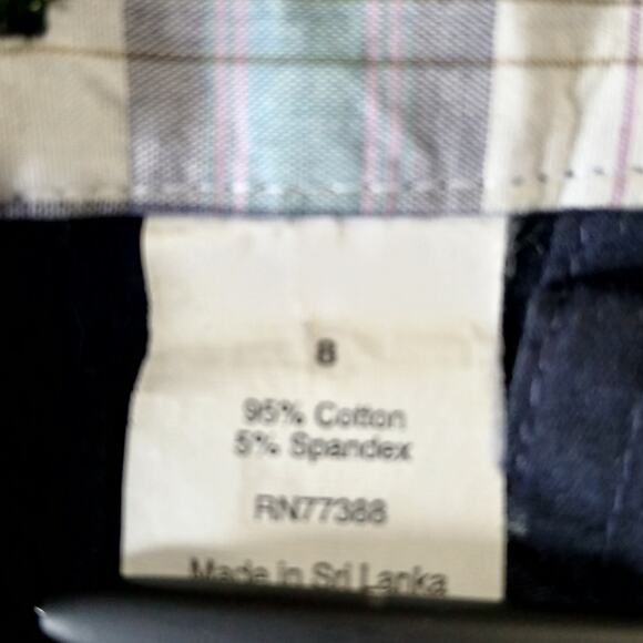 J Crew 8 CITY FIT Navy blue cotton spandex blend cuffed hem capri length - Picture 9 of 9